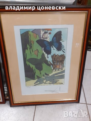 Оригинална литография на Салвадор Дали,стара картина,графика