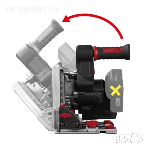 Потапящ Акумулаторен Безчетков Ръчен Циркуляр PARKSIDE Perfomance PPTSA 20-Li C3, снимка 6 - Други инструменти - 51427027