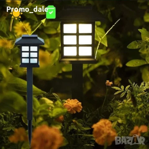 Комплект от 6 броя външна соларна лампа тип къщичка ( ретро фенер ), снимка 3 - Други - 51239419