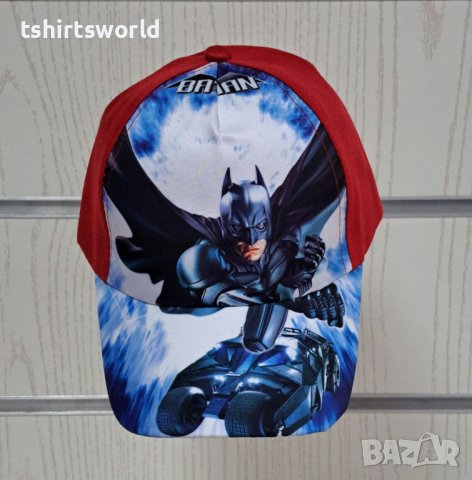 Нова детска шапка с козирка Батман (Batman) в червен цвят