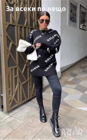 Balenciaga Дамски Плетен Пуловер Баленсиага - 3 Цвята Код S334, снимка 3 - Блузи с дълъг ръкав и пуловери - 52429310