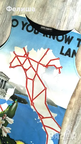 Брандова Силуетна Впечатлителна Блестяща Рокля ITALY Италия с Лимони, снимка 5 - Рокли - 50121910