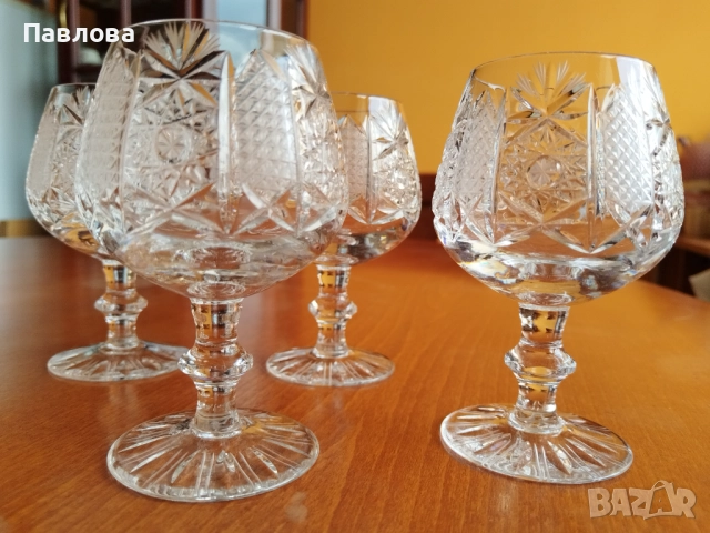Кристален сервиз за коняк ,, Ропотамо ", снимка 2 - Чаши - 52645880