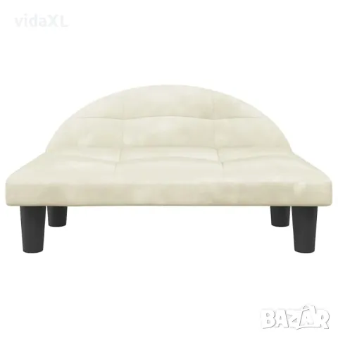 vidaXL Кучешко легло, кремаво, 70x52x30 см кадифе(SKU:171944), снимка 3 - За кучета - 49563005