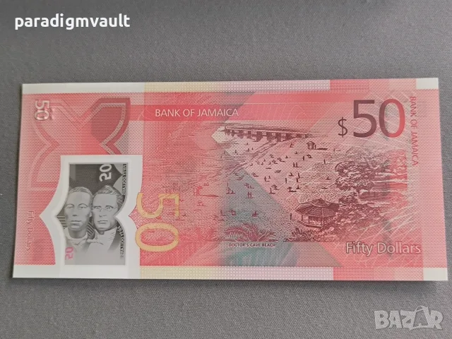 Банкнотa - Ямайка - 50 долара UNC (юбилейна) | 2022г., снимка 2 - Нумизматика и бонистика - 55966405