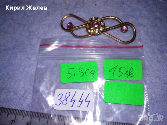 СТАРИННА МЕДНА с ПОЗЛАТА АРТ НУВО РЕТРО БРОШКА МАЙСТОРСКА РЪЧНА ИЗРАБОТКА 38444, снимка 5 - Антикварни и старинни предмети - 41396354