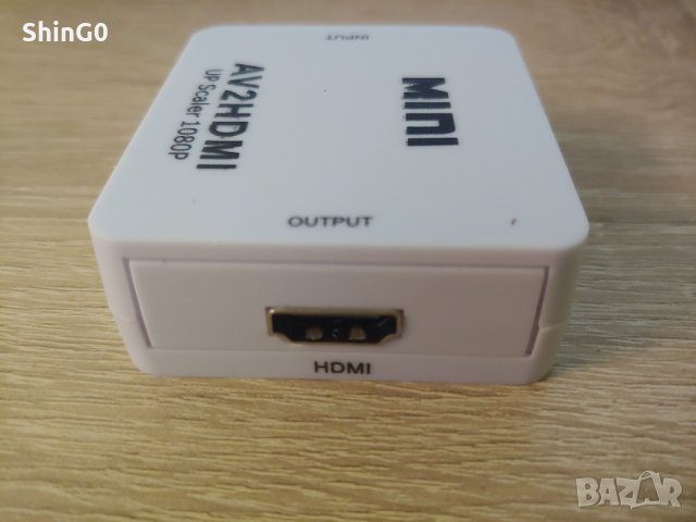 av2hdmi адаптер Audio Video чинчове към HDMI 1080p, снимка 3 - Стойки, 3D очила, аксесоари - 39100783