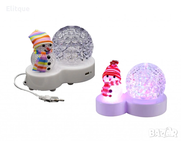 Коледна LED лампа сфера с коледна фигура на Снежен човек и многоцветна светлина, снимка 10 - Други стоки за дома - 52787190