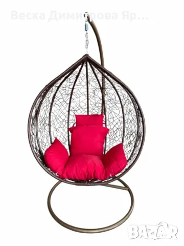 Градинска люлка от PVC ратан с метална конструкция, снимка 11 - Градински мебели, декорация  - 50210999