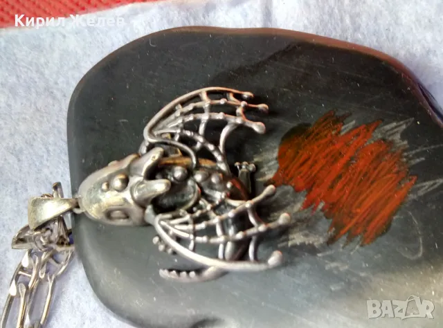 ФИГУРАЛЕН СРЕБЪРЕН ПЕНДАНТ ЛАКИРАНО СРЕБРО ВИСОКА ПРОБА със СРЕБЪРЕН ЛАНЕЦ СРЕБРО 925 ITALY 49837, снимка 5 - Колиета, медальони, синджири - 49275095