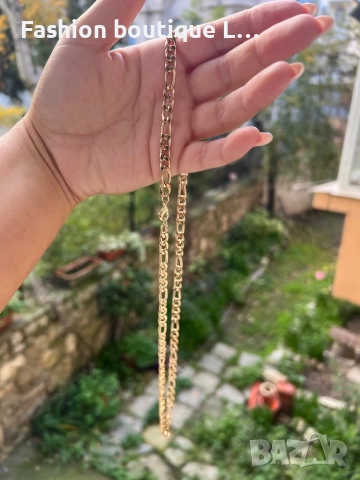 Златен синджир с уникална плетка може да се носи  и като тройна гривна за ръката ❤️, снимка 2 - Колиета, медальони, синджири - 52412278