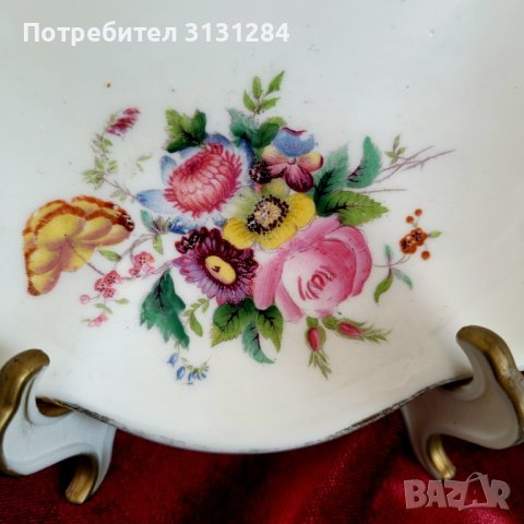 Барокова антикварна порцеланова чиния купа Англия, снимка 2 - Други ценни предмети - 41543696