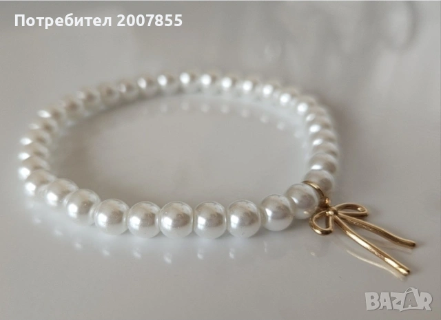Нежна дамска гривна с перли, снимка 2 - Гривни - 53795402