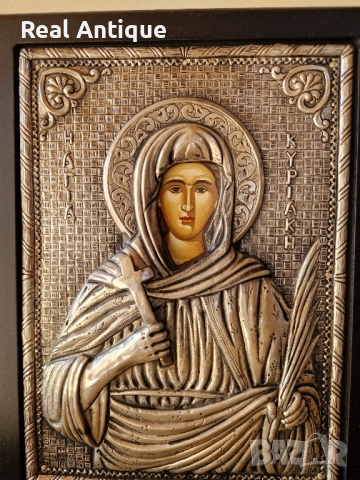 Чудесна антикварна сребърна икона със сертификат и маркировка , снимка 6 - Антикварни и старинни предмети - 51686734