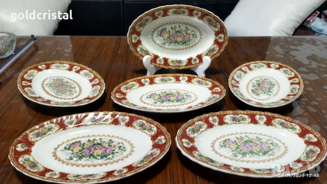 стар български порцелан чинии елипси 