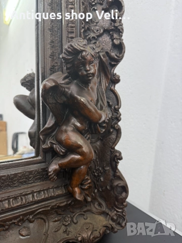 Красиво орнаментирано огледало за стена №7588 , снимка 2 - Антикварни и старинни предмети - 52321344