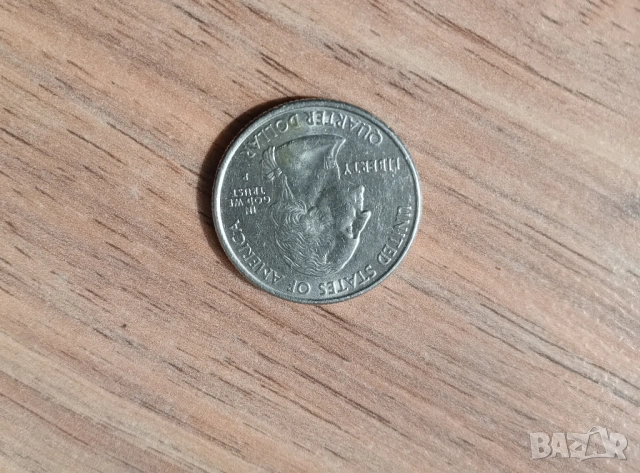 ¼ долар, 2004 Куотър Щат Уисконсин, снимка 3 - Нумизматика и бонистика - 53603915