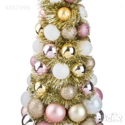 Коледна декоративна елха, Златни топки, 40см , снимка 3 - Декорация за дома - 52375314