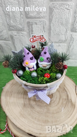 Коледна аранжировка с гномчета!, снимка 11 - Декорация за дома - 52497725