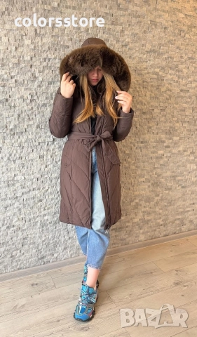 Дамско зимно яке с качулка кодVL82F, снимка 4 - Якета - 44817136