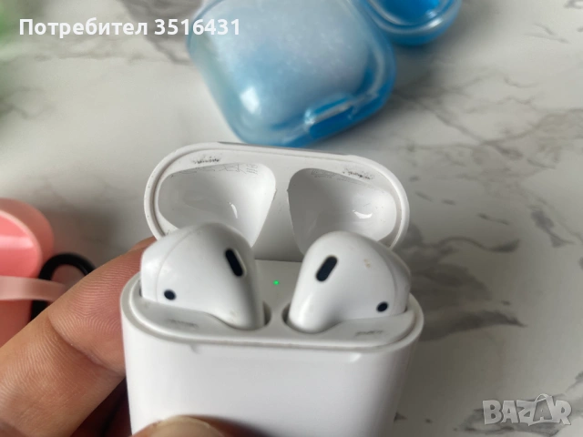 Оригинални Apple AirPods 2 (Дезинфекцирани) + 3 Кейса (2 светещи в тъмното), снимка 10 - Калъфи, кейсове - 53221506