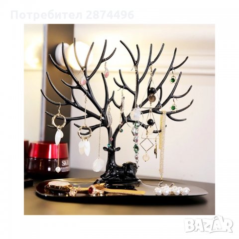 2194 СТОЙКА ЗА БИЖУТА ДЪРВО И ПОСТАВКА С ЕЛЕН, снимка 5 - Подаръци за жени - 35786943