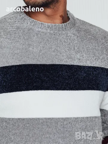 Мъжки пуловер на райе, 3цвята , снимка 12 - Пуловери - 48259762