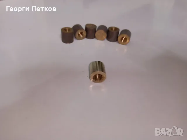 Декоративно месингово "цилиндърче" ф10х10 мм. , снимка 3 - Декорация за дома - 56334138