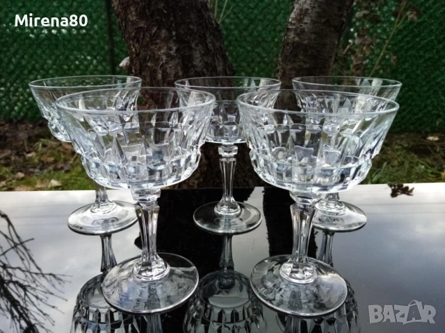 5 кристални чаши за шампанско