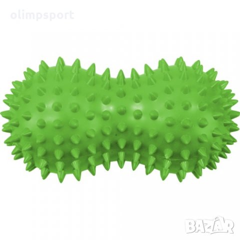 Двойна масажна топка с бодлички, която чрез притискане към тялото масажира в дълбочина