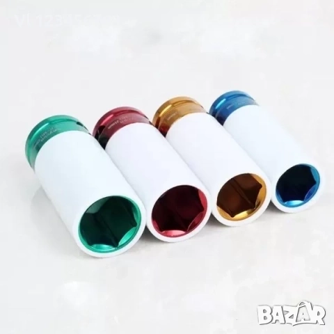 Ударни вложки 4 броя със защита 1/2″ Ф17 Ф19 Ф21 Ф22 /за алуминиеви джанти/, снимка 2 - Аксесоари и консумативи - 53856103