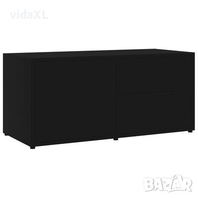 vidaXL ТВ шкаф, черен, 80x34x36 см, ПДЧ(SKU:801851, снимка 1