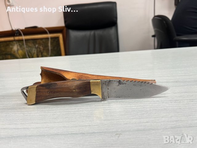 Кован нож за дране с кожена кания. №3827, снимка 6 - Антикварни и старинни предмети - 40435503