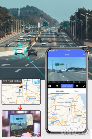 4G Lte видеорегистратор с предаване на живо за кола, двойна камера, предна задна, 2K WIFI GPS DVR, снимка 4 - Аксесоари и консумативи - 53479571