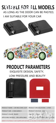  LED Лого Проектор За Автомобилни Врати – Универсални За Audi, BMW, Mercedes, Volkswagen, снимка 8 - Аксесоари и консумативи - 52741056