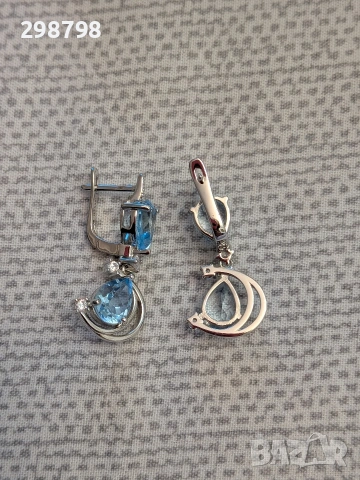 Сребърен комплект от естествен топаз, снимка 2 - Бижутерийни комплекти - 53869014