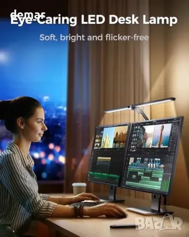 NGTeco LED настолна лампа с 2+1 светлинни ленти и дистанционно, снимка 2 - Настолни лампи - 55871316