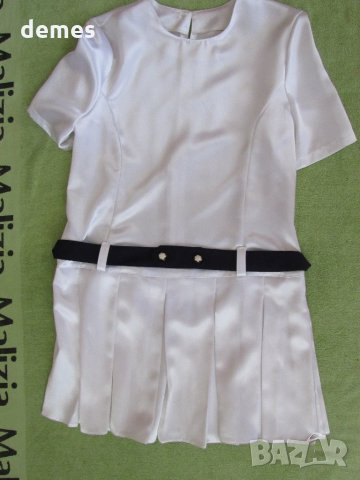  Бяла къса сатенена рокля с къс ръкав, нова, размер 42, снимка 8 - Рокли - 34095406