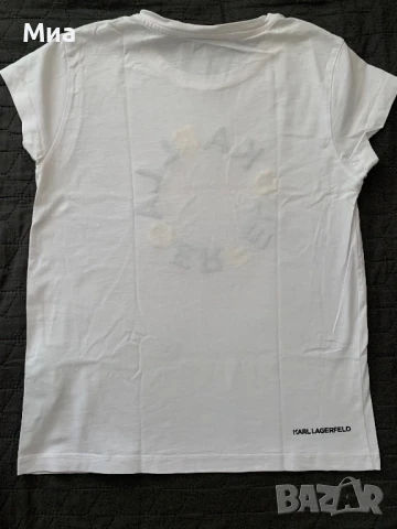 Оригинална дамска тениска Karl Lagerfeld с надпис, снимка 4 - Тениски - 50598495