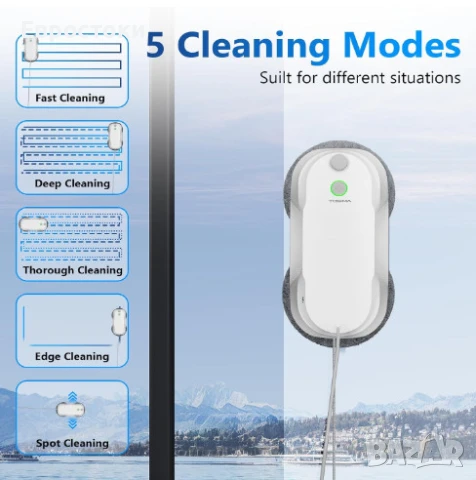 Робот за почистване на прозорци Tosima W5, двупосочно автоматично пръскане, снимка 4 - Прахосмукачки - 50812974