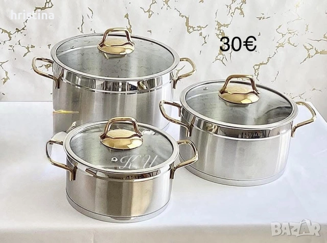 3 броя тенджери с 5 слойно дъно, снимка 2 - Съдове за готвене - 53638477