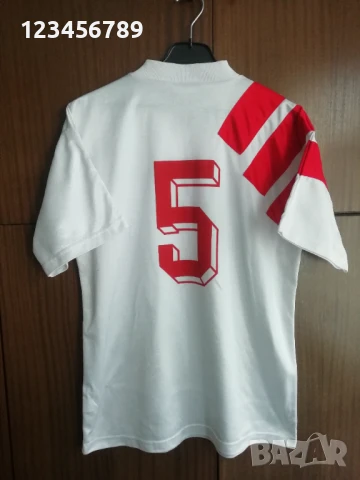 България 1992-1993 Петър Хубчев #5 Adidas мачова оригинална футболна тениска фланелка 