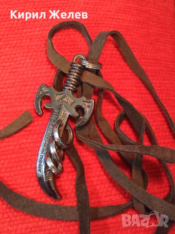 ХЕВИ МЕТАЛ - АРТ МЕДАЛЬОН ЛАКИРАН МЕТАЛЕН ПИРАТСКИ ЯТАГАН с ШНУРЧЕ от ВЕЛУР 13741