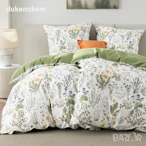 Спален комплект от 100% памук, 4 части, 135x200 см, снимка 2 - Спално бельо - 53031213