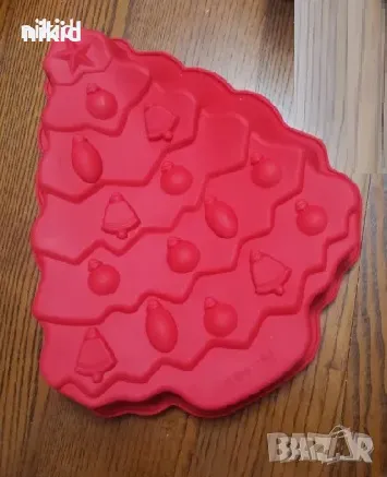 Гигант елха с украса играчки силиконов молд форма кекс сладкиш десерт торта, снимка 2 - Форми - 47817337