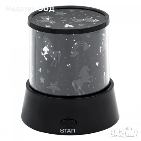 Въртящ се Led проектор за детска стая Еднорог, 11х12 см, снимка 3 - Детски нощни лампи - 35670169
