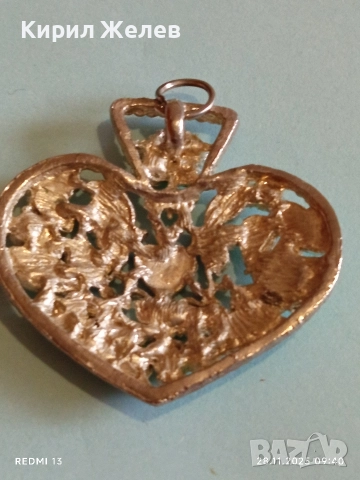 Висулка с формата на сърце със зелени кристали ОЛИВИН 52247, снимка 8 - Други - 52569822