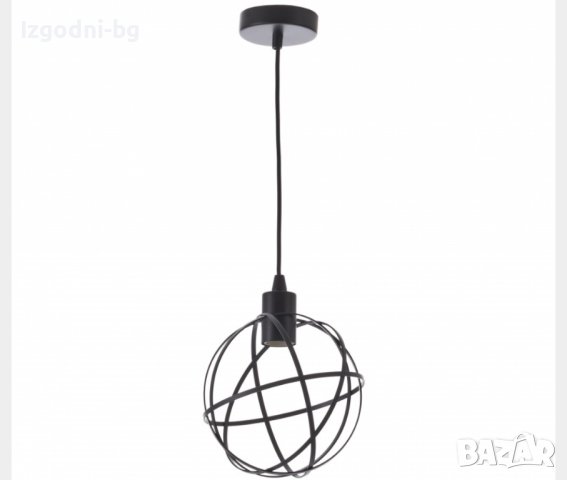 Черен метален пендел в индустриален стил, 1 х 40W, снимка 2 - Лампи за таван - 42375611