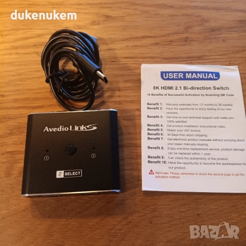 HDMI 2.1 суич/сплитер 8K – двупосочен, алуминиев корпус, снимка 7 - Суичове - 53242841