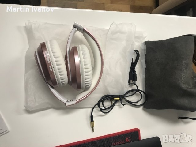 Розови слушалки с блутуд, снимка 5 - Безжични слушалки - 41289525